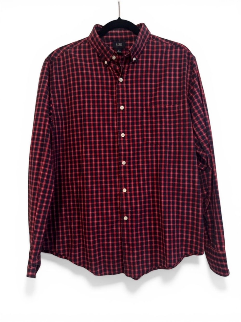 Reed Edward Red and Black Plaid Button-Down Shirt